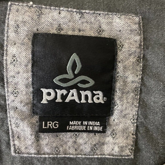 Prana Men's Gray Long Sleeve Button Down Shirt With Logo Size Large. - Picture 5 of 8